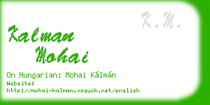 kalman mohai business card